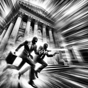 bank robbery making a getaway